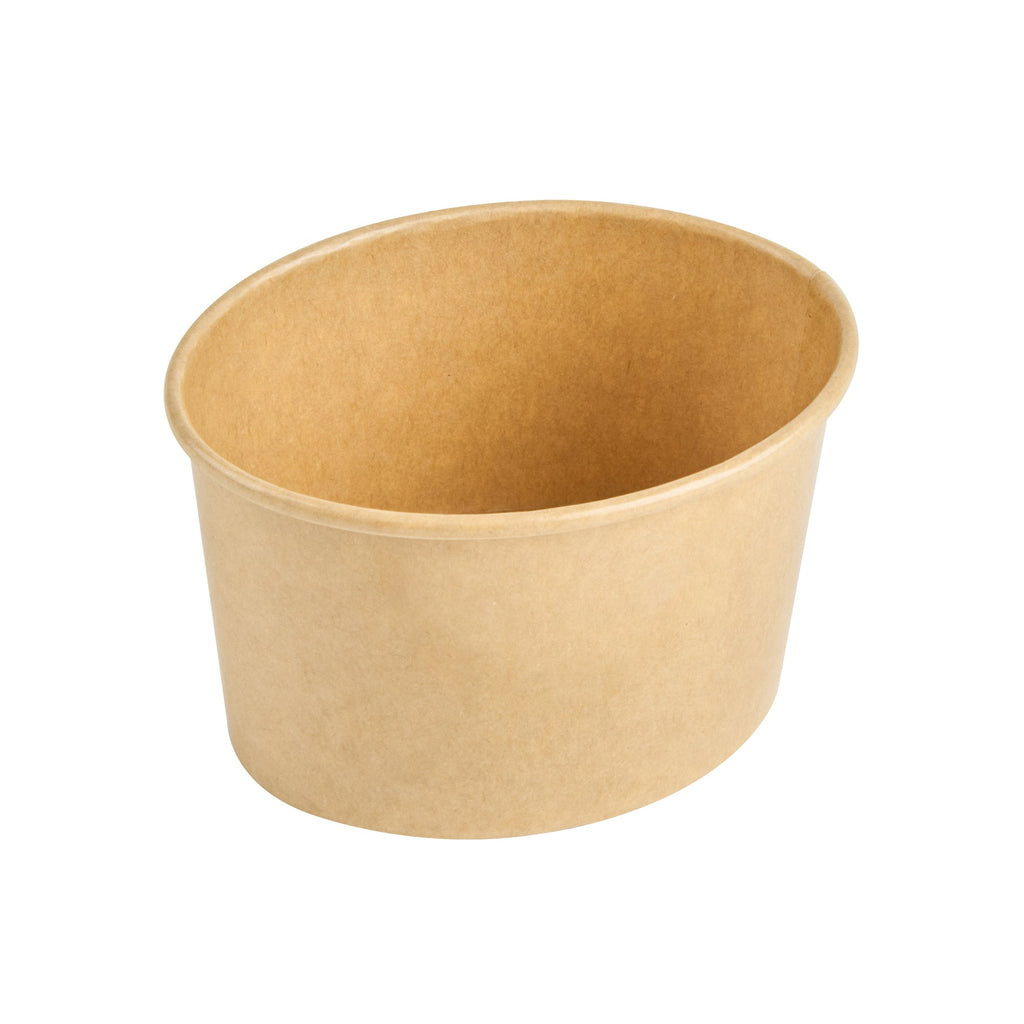 Coppetta 12 oz Oval Kraft Paper To Go Cup - 4 1/2" x 3 1/2" x 2 3/4" - 50 count box