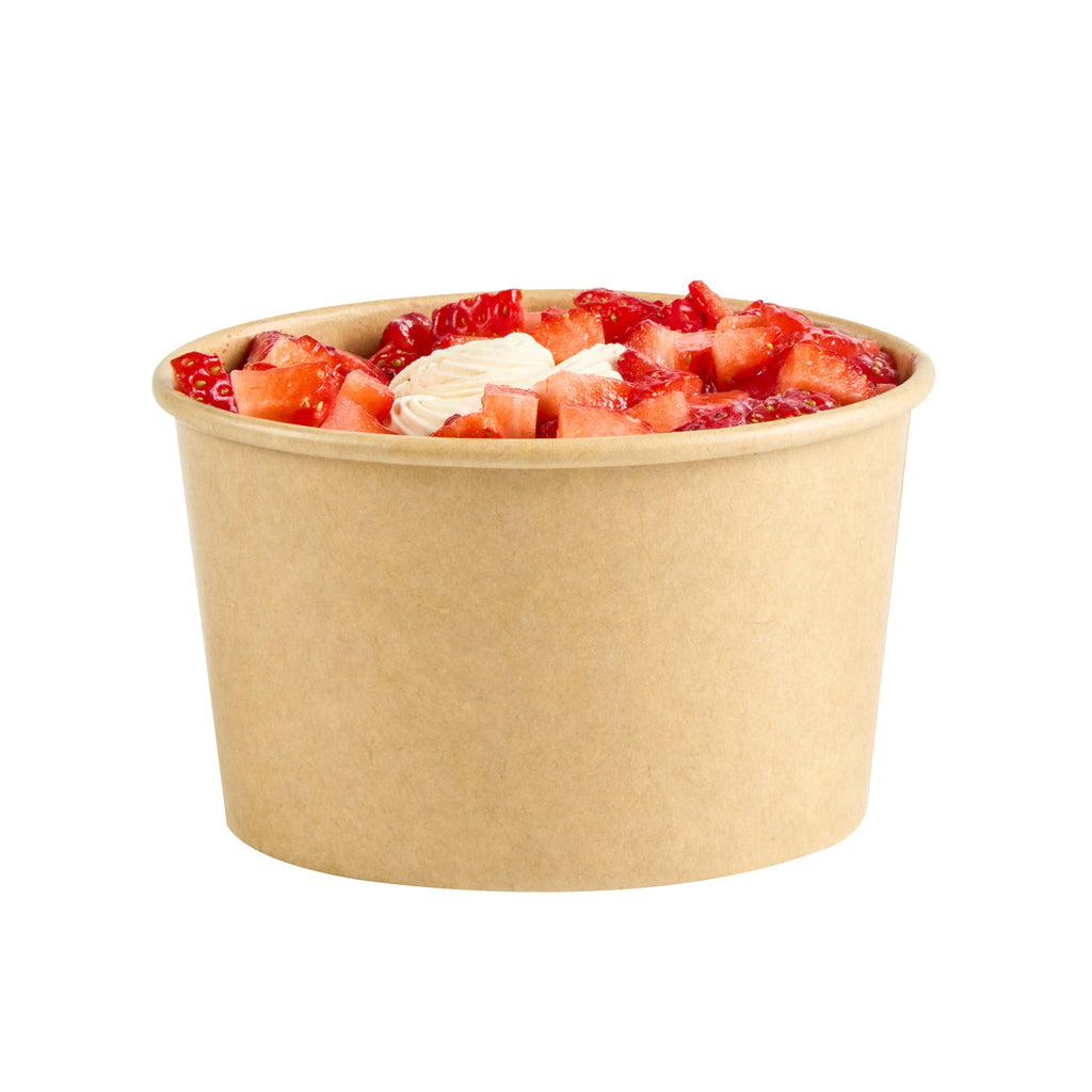 Coppetta 12 oz Oval Kraft Paper To Go Cup - 4 1/2" x 3 1/2" x 2 3/4" - 200 count box