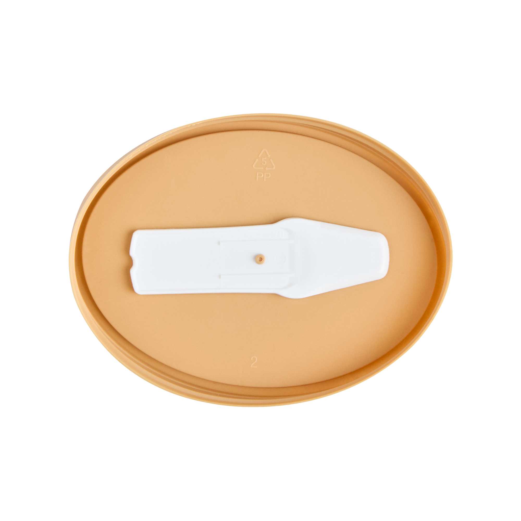 Coppetta Oval Brown Plastic Lid - Fits 6 oz To Go Cup, with Spoon - 200 count box