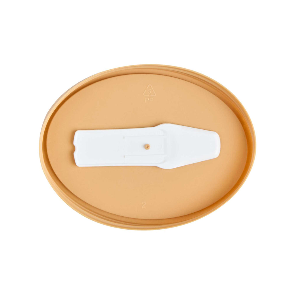 Coppetta Oval Brown Plastic Lid - Fits 6 oz To Go Cup, with Spoon - 50 count box
