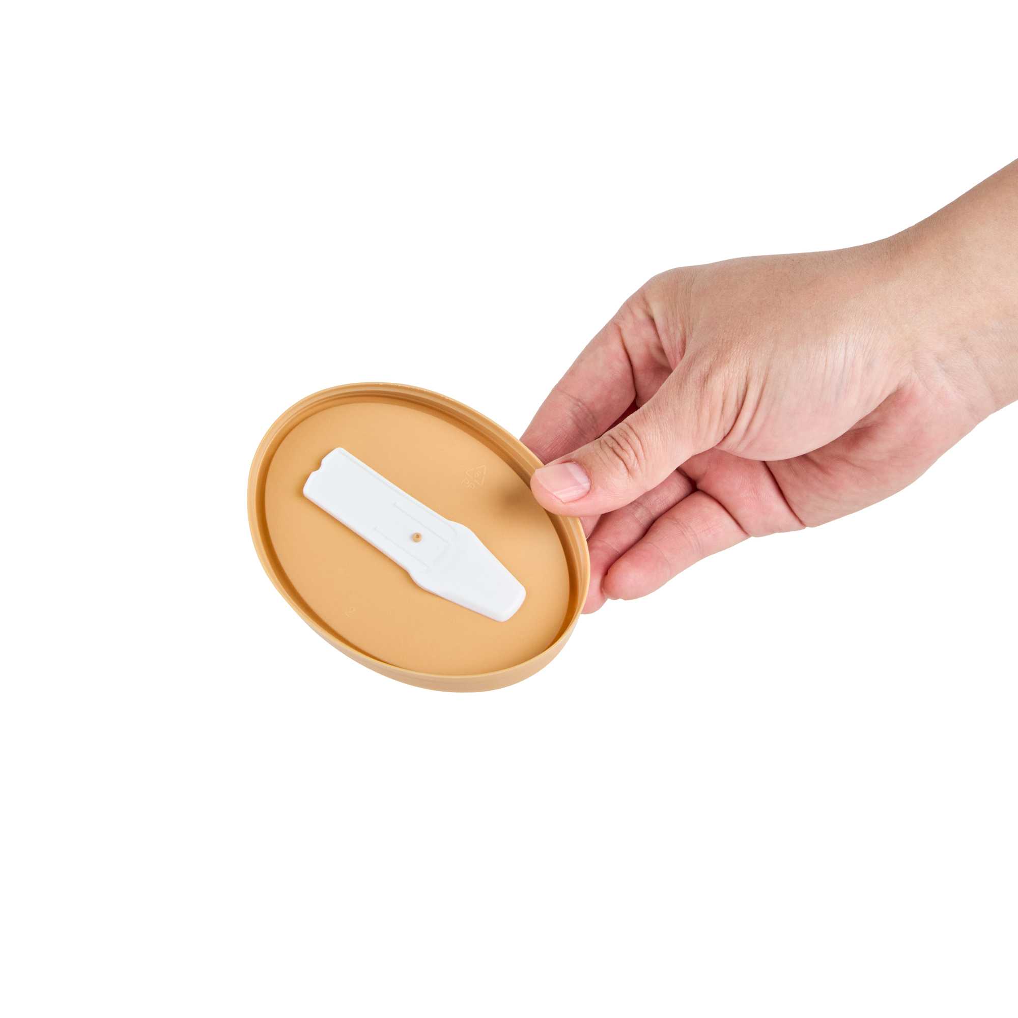 Coppetta Oval Brown Plastic Lid - Fits 6 oz To Go Cup, with Spoon - 50 count box