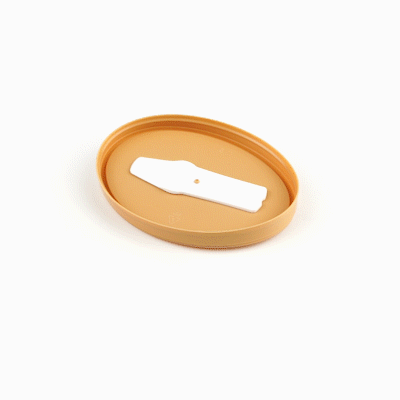 Coppetta Oval Brown Plastic Lid - Fits 6 oz To Go Cup, with Spoon - 50 count box