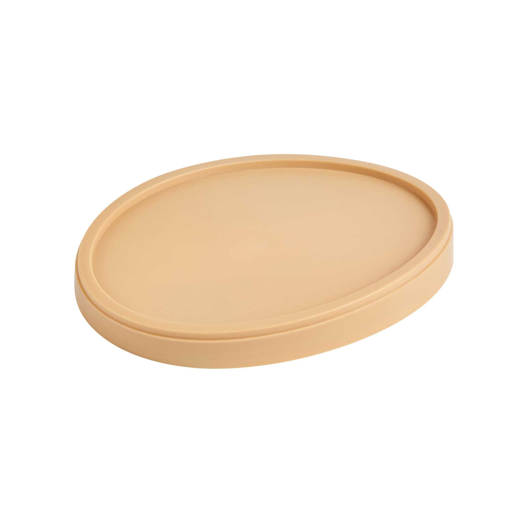 Coppetta Oval Brown Plastic Lid - Fits 6 oz To Go Cup, with Spoon - 200 count box