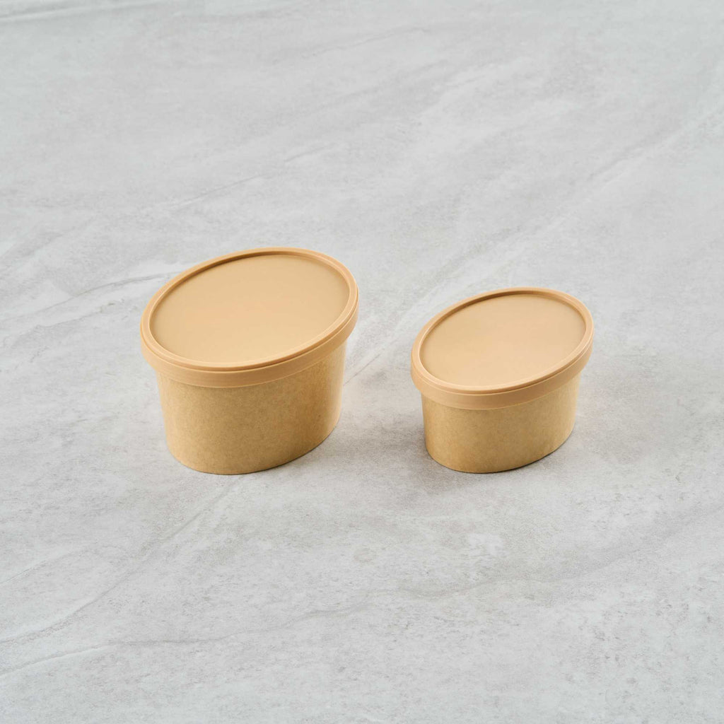 Coppetta Oval Brown Plastic Lid - Fits 6 oz To Go Cup, with Spoon - 200 count box