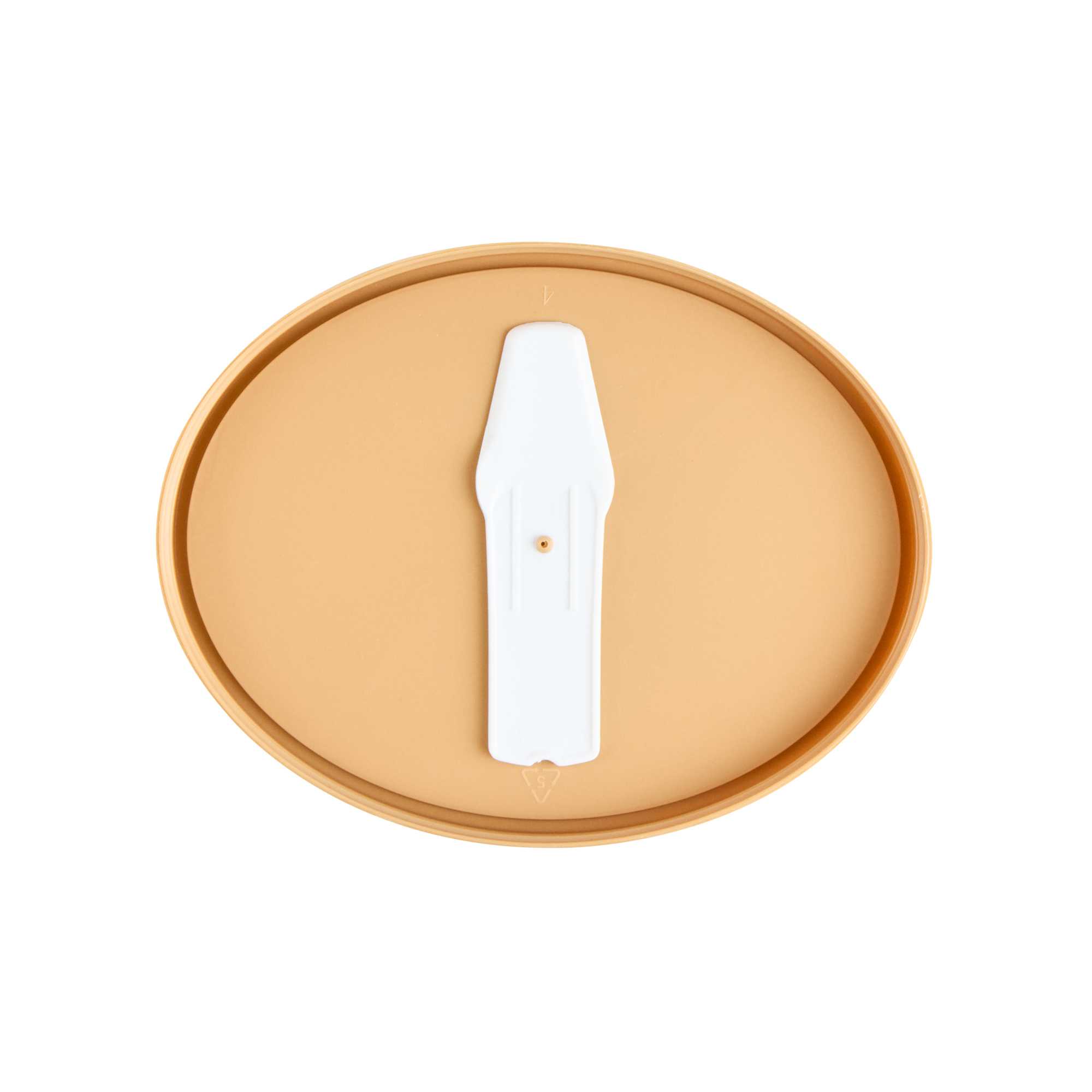 Coppetta Oval Brown Plastic Lid - Fits 12 oz To Go Cup, with Spoon - 200 count box