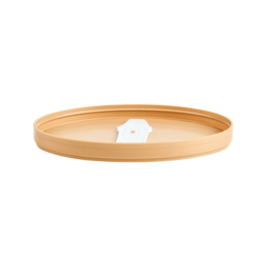 Coppetta Oval Brown Plastic Lid - Fits 12 oz To Go Cup, with Spoon - 50 count box