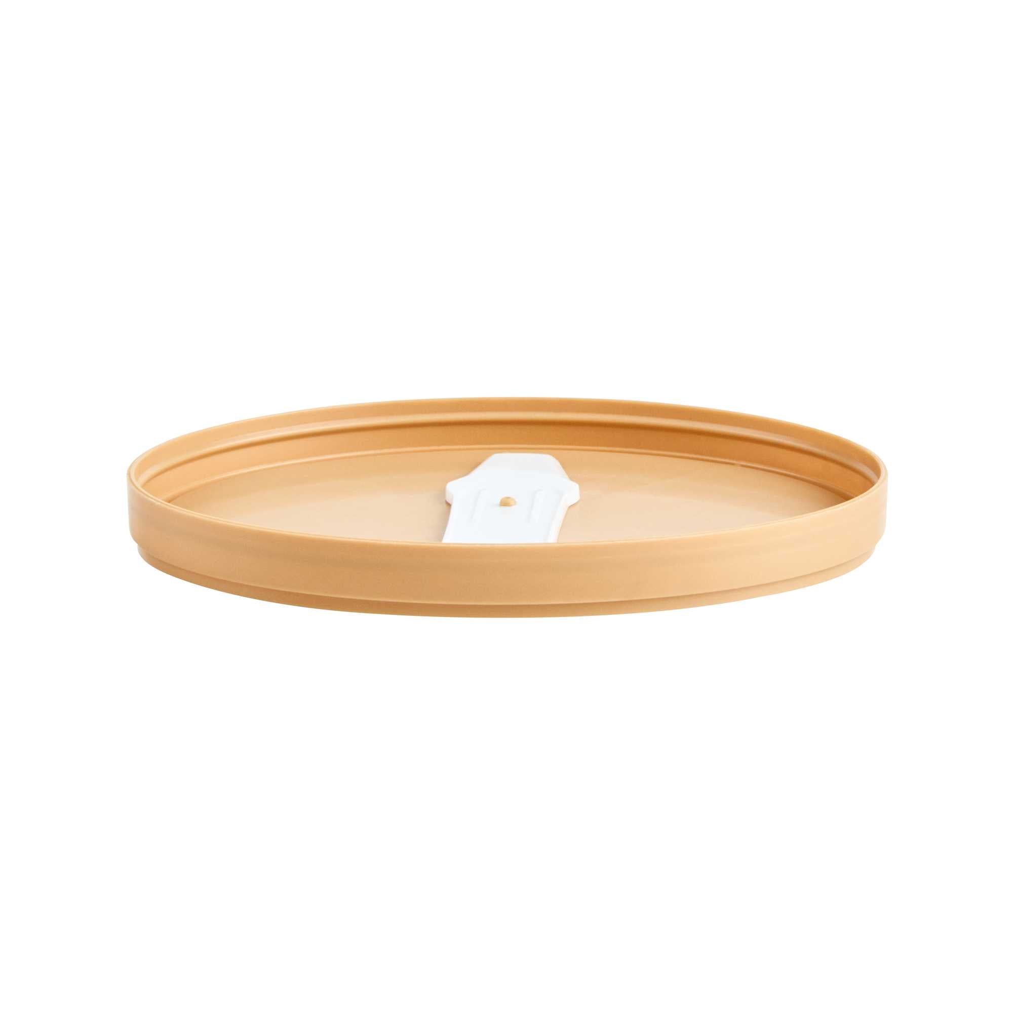 Coppetta Oval Brown Plastic Lid - Fits 12 oz To Go Cup, with Spoon - 200 count box