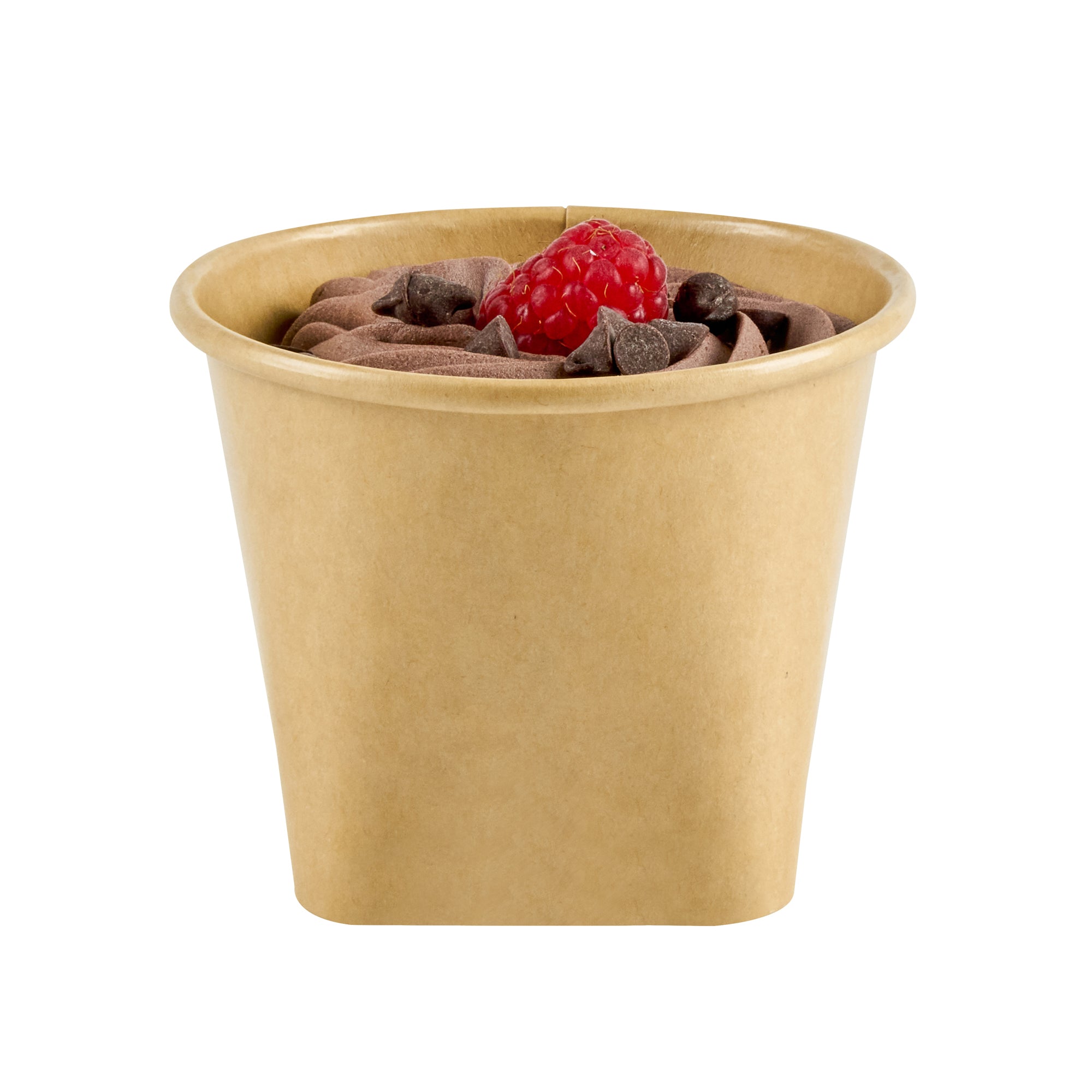 Coppetta 6 oz Round Kraft Paper To Go Cup - with Square Bottom - 3 1/2" x 3 1/2" x 2 1/2" - 50 count box