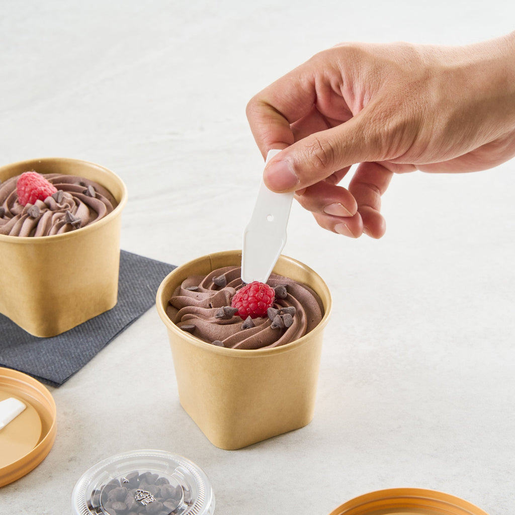 Coppetta 6 oz Round Kraft Paper To Go Cup - with Square Bottom - 3 1/2" x 3 1/2" x 2 1/2" - 50 count box