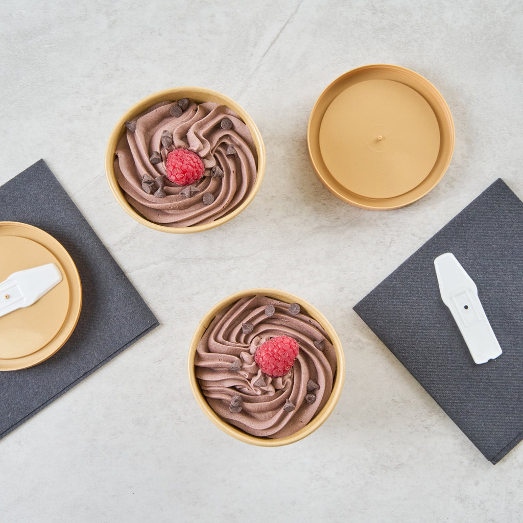 Coppetta 6 oz Round Kraft Paper To Go Cup - with Square Bottom - 3 1/2" x 3 1/2" x 2 1/2" - 50 count box