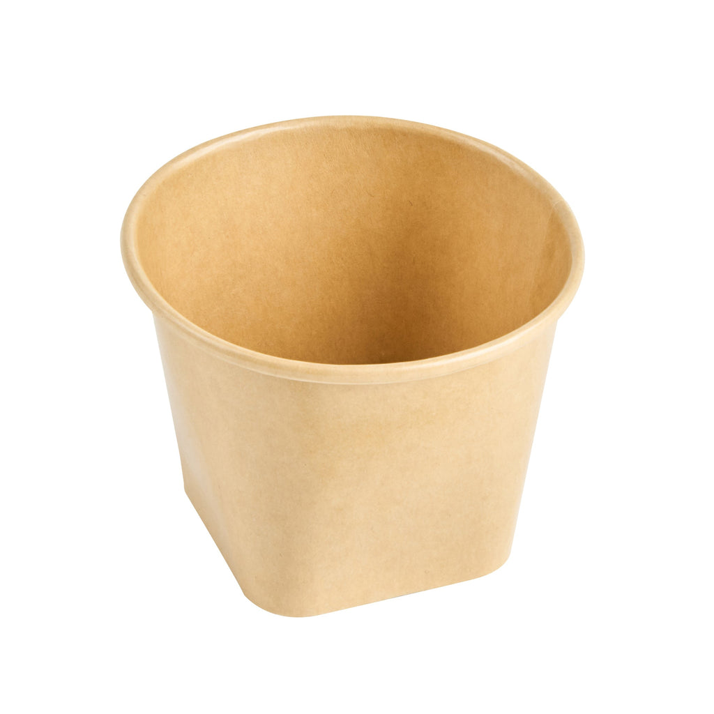 Coppetta 6 oz Round Kraft Paper To Go Cup - with Square Bottom - 3 1/2" x 3 1/2" x 2 1/2" - 200 count box
