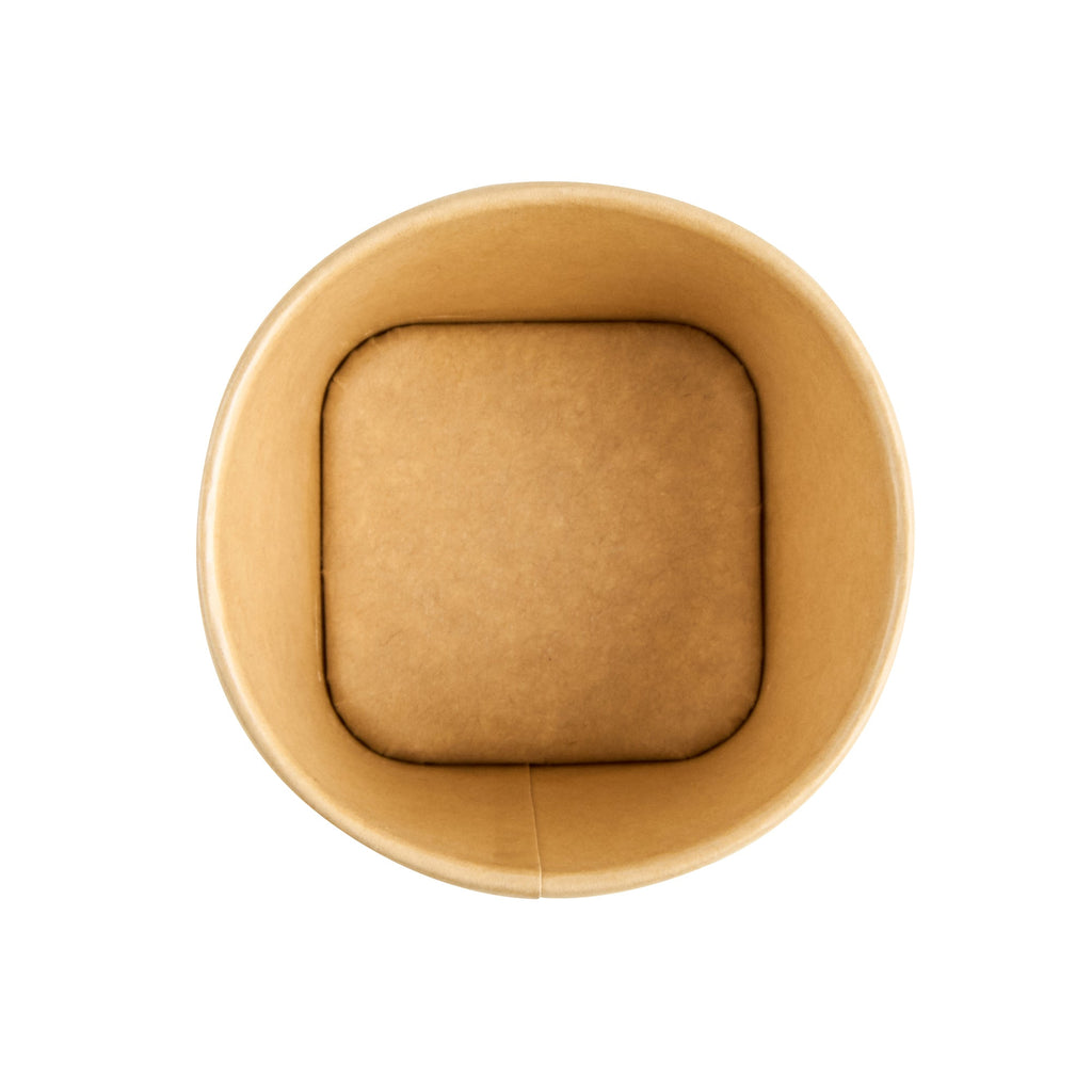 Coppetta 6 oz Round Kraft Paper To Go Cup - with Square Bottom - 3 1/2" x 3 1/2" x 2 1/2" - 200 count box