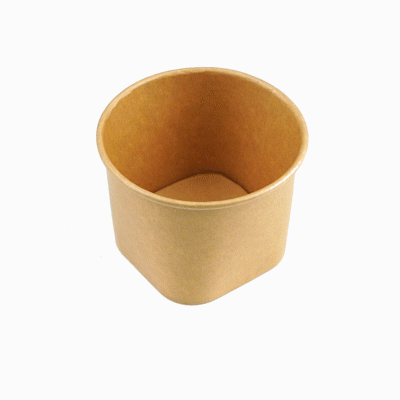 Coppetta 12 oz Round Kraft Paper To Go Cup - with Square Bottom - 3 3/4" x 3 3/4" x 2 3/4" - 50 count box