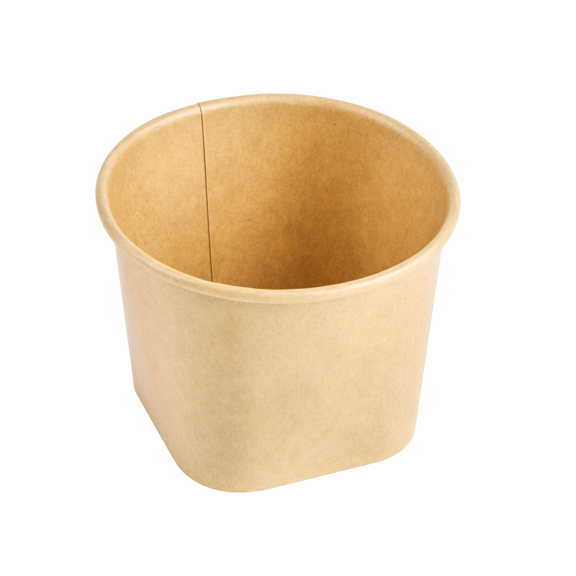 Coppetta 12 oz Round Kraft Paper To Go Cup - with Square Bottom - 3 3/4" x 3 3/4" x 2 3/4" - 50 count box