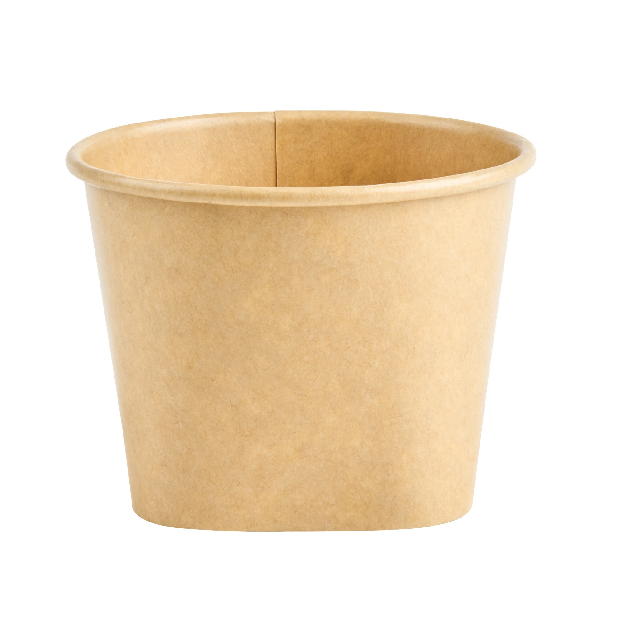 Coppetta 12 oz Round Kraft Paper To Go Cup - with Square Bottom - 3 3/4" x 3 3/4" x 2 3/4" - 50 count box