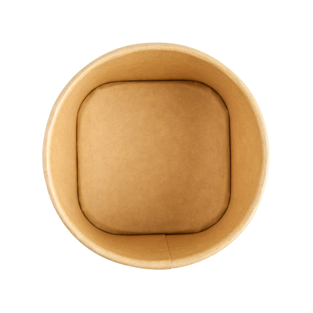 Coppetta 12 oz Round Kraft Paper To Go Cup - with Square Bottom - 3 3/4" x 3 3/4" x 2 3/4" - 50 count box