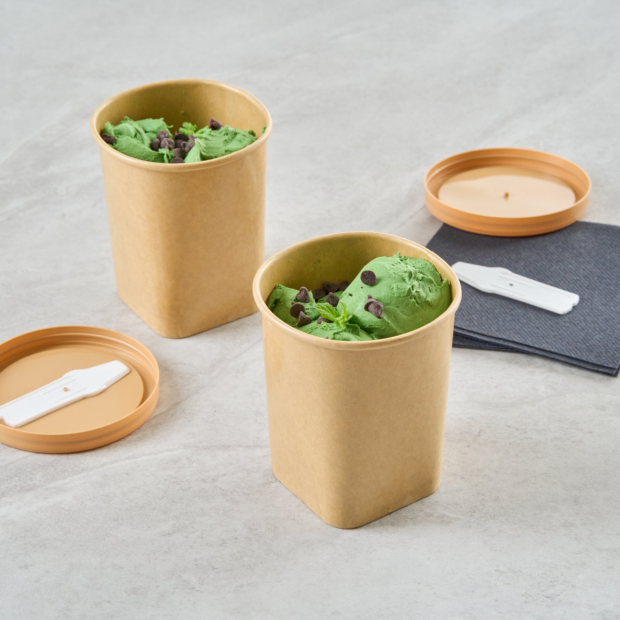 Coppetta 13 oz Round Kraft Paper To Go Cup - with Square Bottom - 3 1/2" x 3 1/2" x 4" - 200 count box