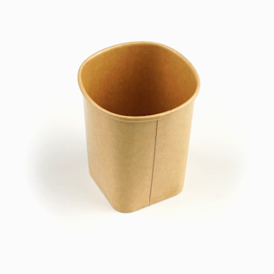Coppetta 13 oz Round Kraft Paper To Go Cup - with Square Bottom - 3 1/2" x 3 1/2" x 4" - 50 count box
