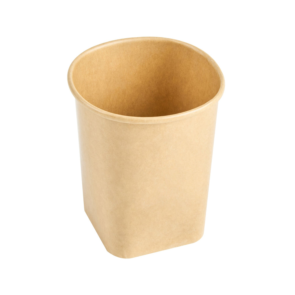 Coppetta 13 oz Round Kraft Paper To Go Cup - with Square Bottom - 3 1/2" x 3 1/2" x 4" - 50 count box
