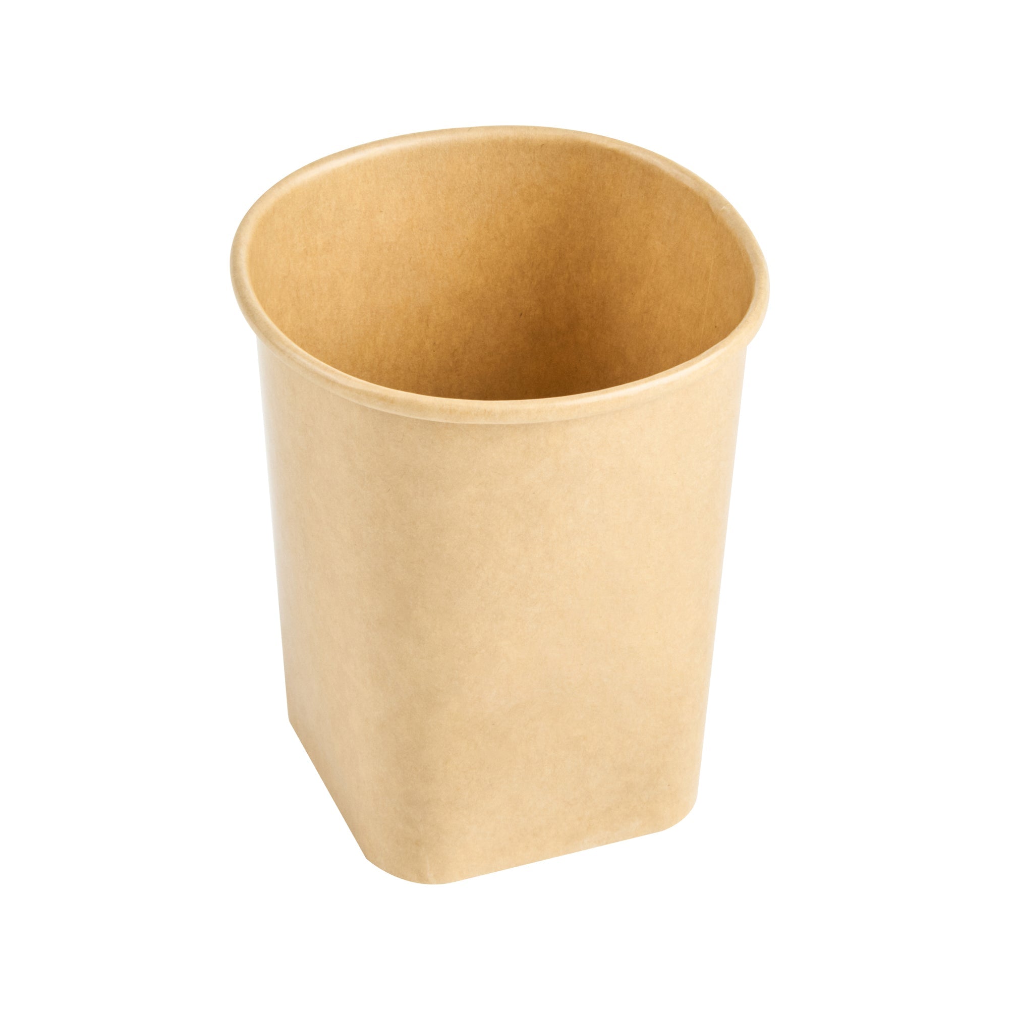 Coppetta 13 oz Round Kraft Paper To Go Cup - with Square Bottom - 3 1/2" x 3 1/2" x 4" - 50 count box