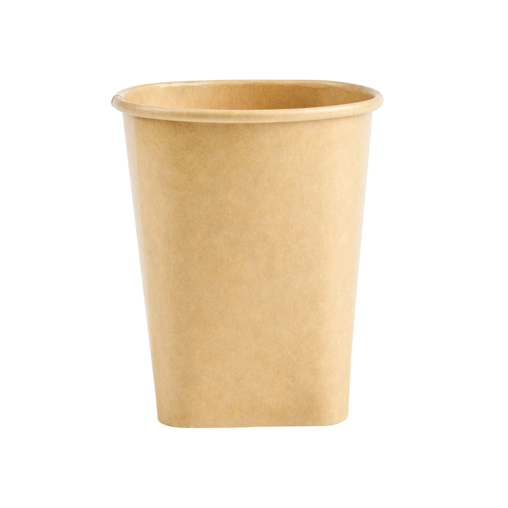 Coppetta 13 oz Round Kraft Paper To Go Cup - with Square Bottom - 3 1/2" x 3 1/2" x 4" - 50 count box