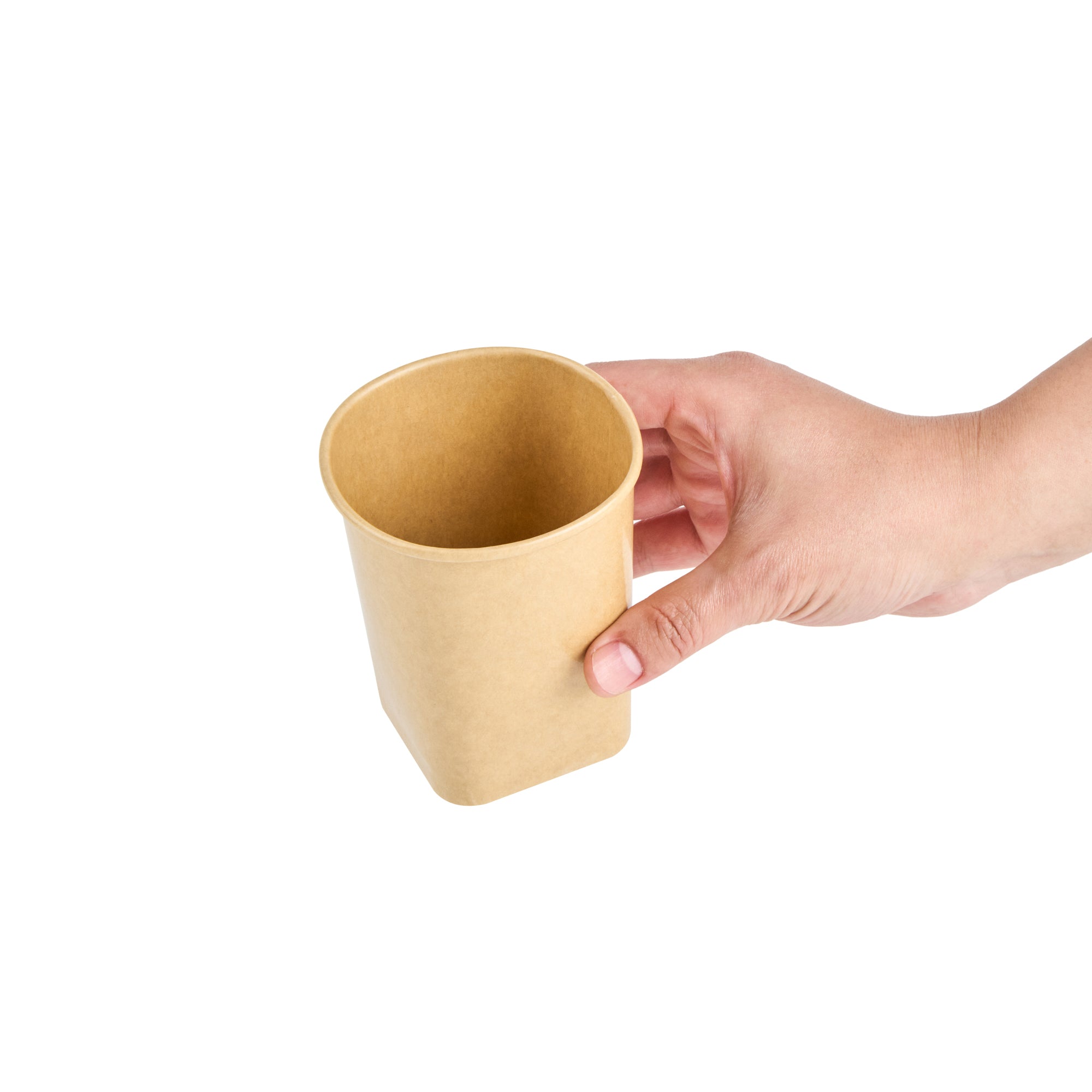 Coppetta 13 oz Round Kraft Paper To Go Cup - with Square Bottom - 3 1/2" x 3 1/2" x 4" - 200 count box