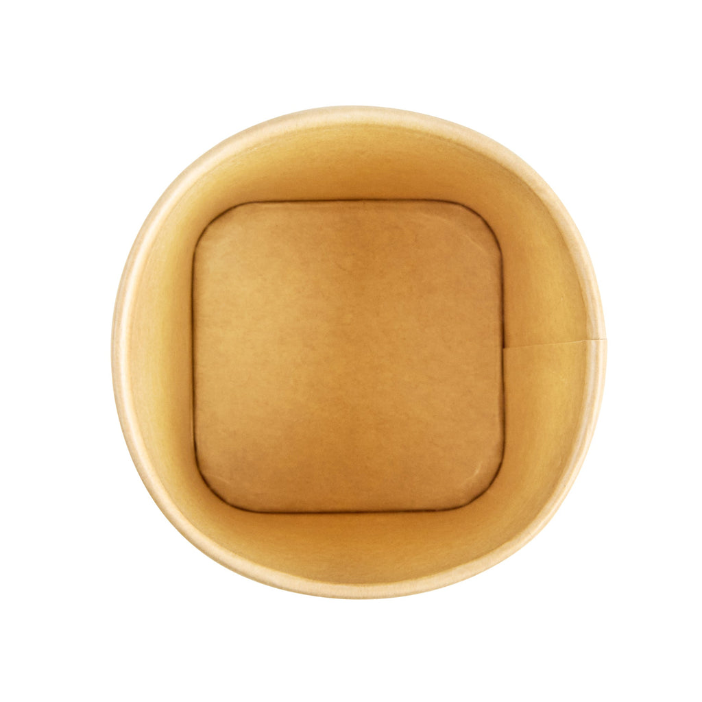 Coppetta 13 oz Round Kraft Paper To Go Cup - with Square Bottom - 3 1/2" x 3 1/2" x 4" - 200 count box