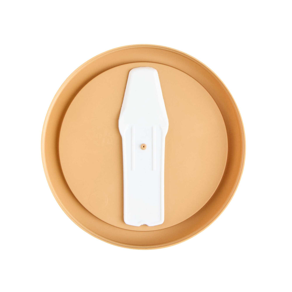 Coppetta Round Brown Plastic Lid - Fits 6 and 13 oz To Go Cups, with Spoon - 200 count box