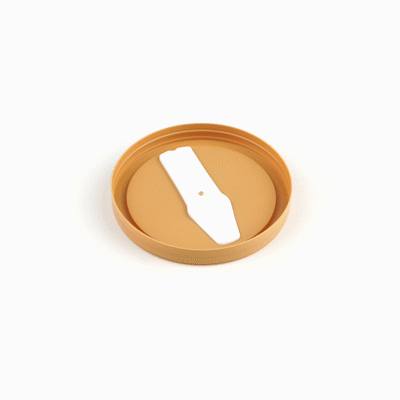 Coppetta Round Brown Plastic Lid - Fits 6 and 13 oz To Go Cups, with Spoon - 50 count box