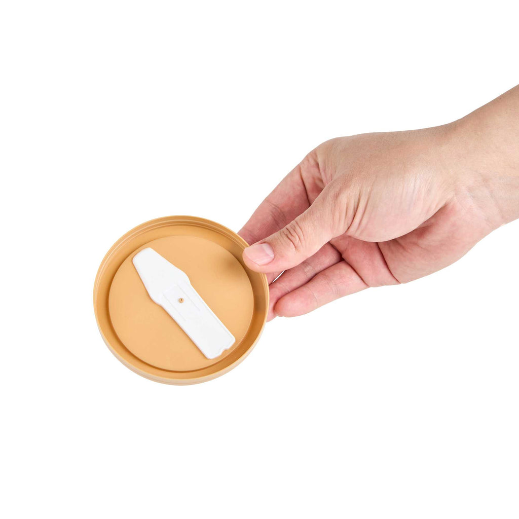 Coppetta Round Brown Plastic Lid - Fits 6 and 13 oz To Go Cups, with Spoon - 200 count box
