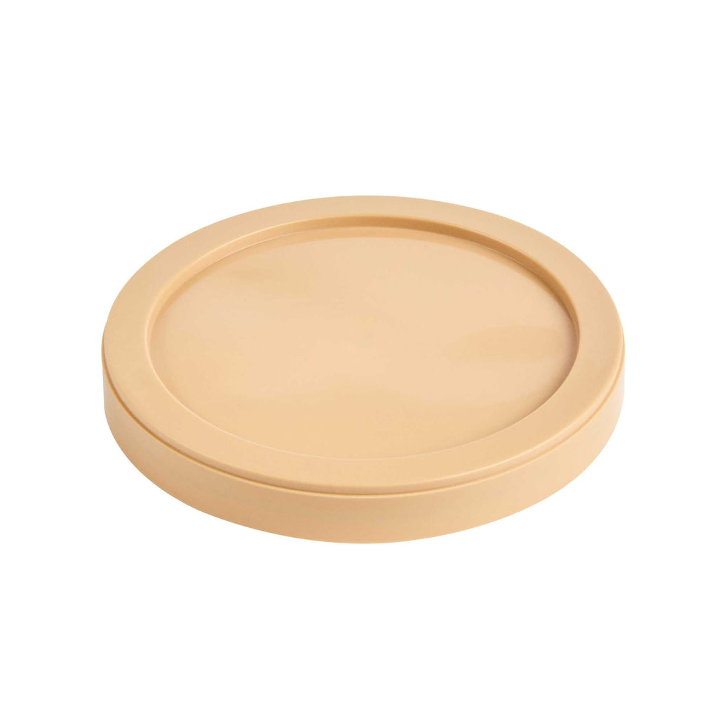 Coppetta Round Brown Plastic Lid - Fits 6 and 13 oz To Go Cups, with Spoon - 200 count box