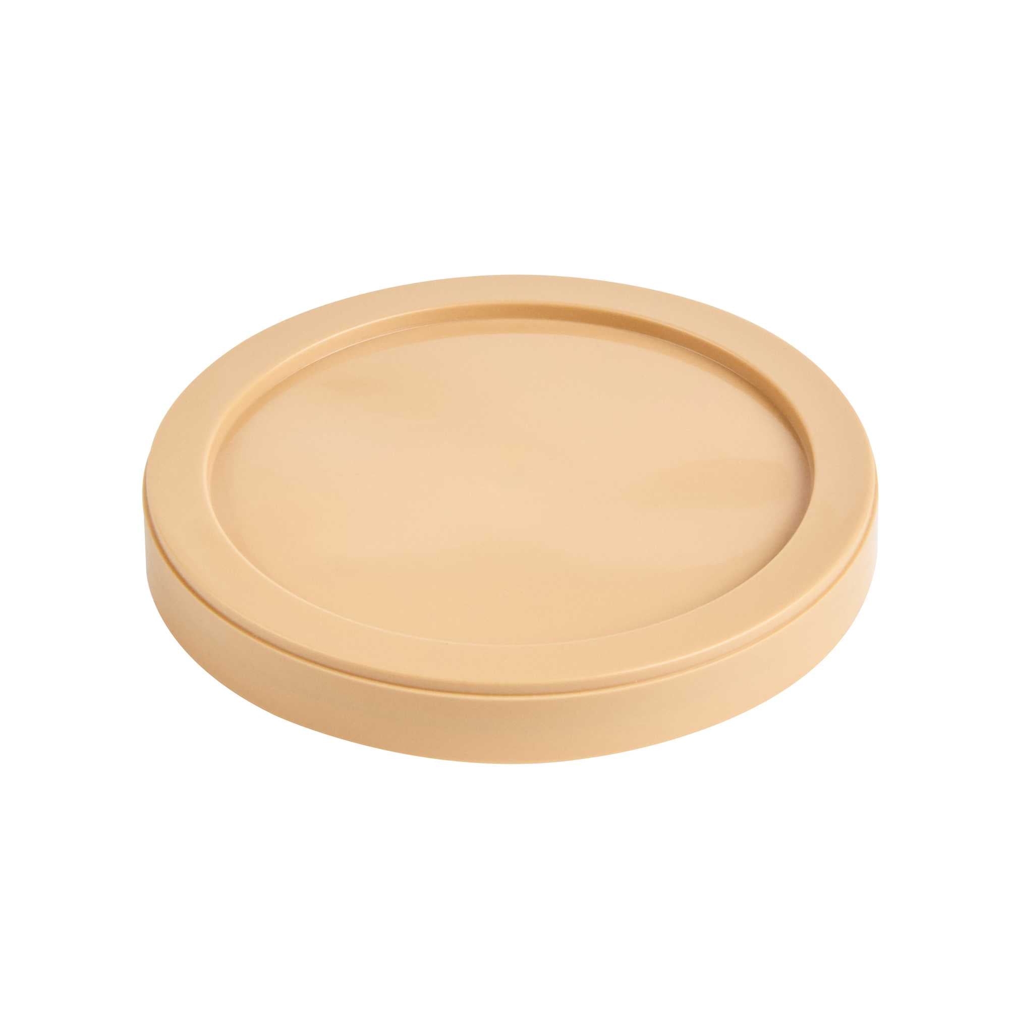 Coppetta Round Brown Plastic Lid - Fits 6 and 13 oz To Go Cups, with Spoon - 200 count box