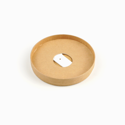 Coppetta Round Brown Paper Lid - Fits 12 oz To Go Cup, with Spoon - 3 3/4" x 3 3/4" x 1/2" - 200 count box
