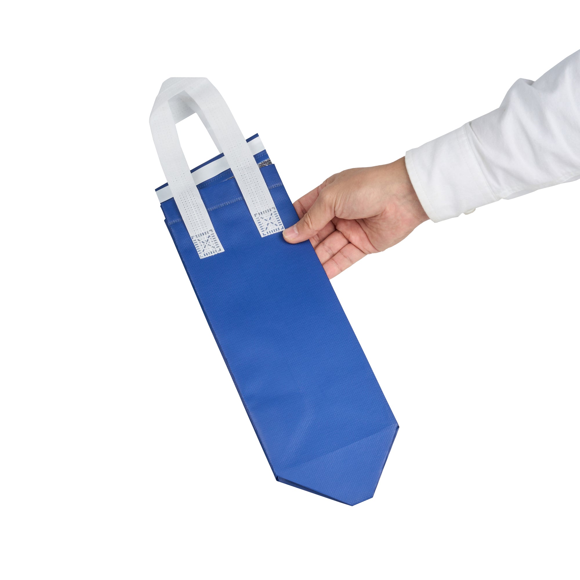 Bag Tek Blue Insulated Take Out Bag - Tamper-Evident - 4 3/4" x 4" x 11" - 100 count box