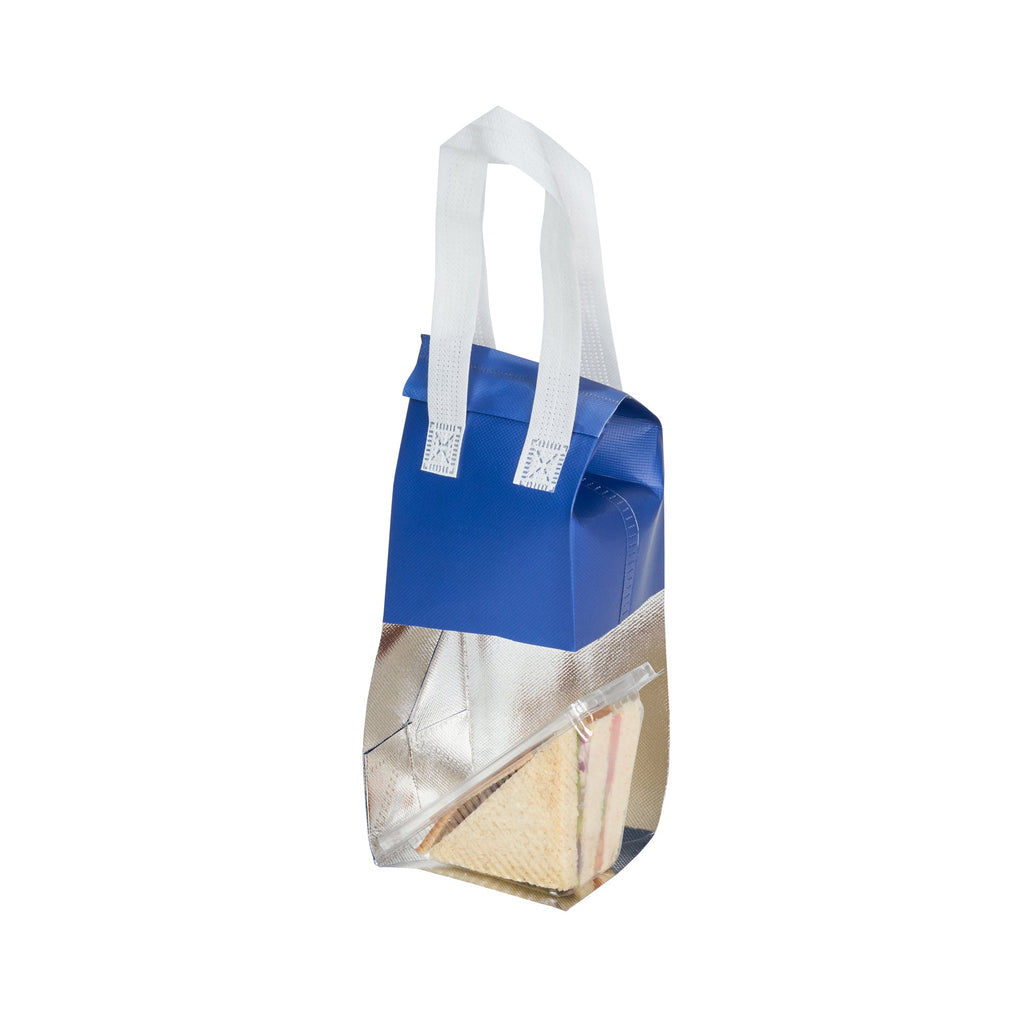 Bag Tek Blue Insulated Take Out Bag - Tamper-Evident - 4 3/4" x 4" x 11" - 100 count box