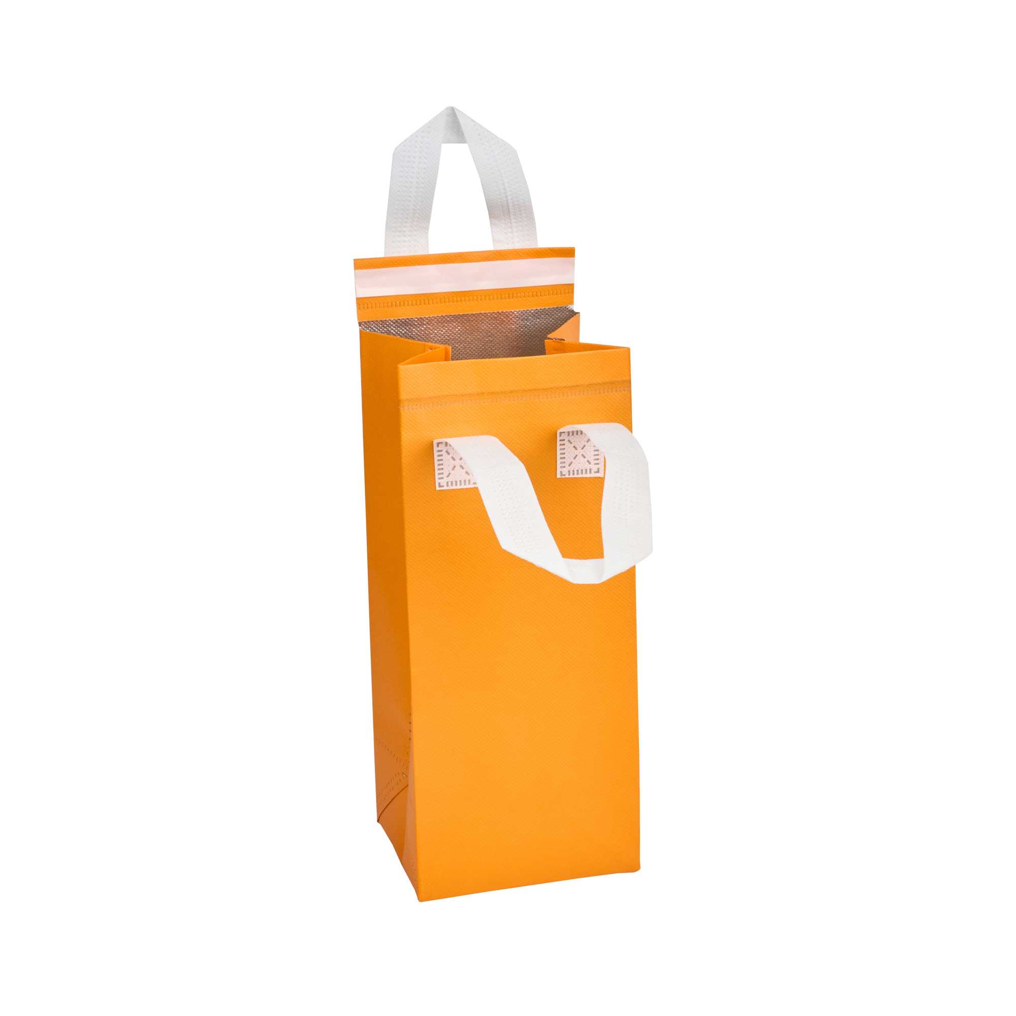 Bag Tek Orange Insulated Take Out Bag - Tamper-Evident - 4 3/4" x 4" x 11" - 25 count box