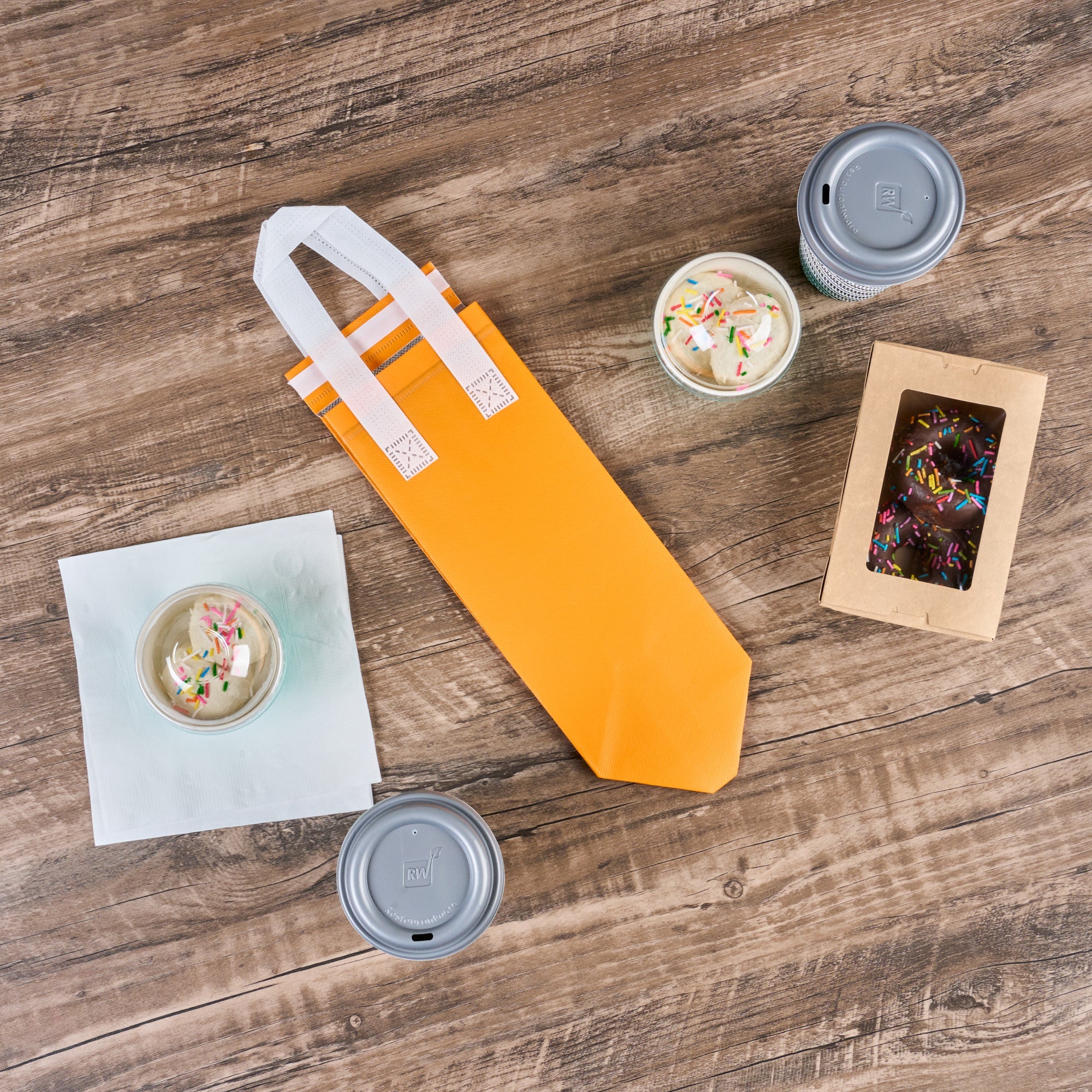 Bag Tek Orange Insulated Take Out Bag - Tamper-Evident - 4 3/4" x 4" x 11" - 100 count box