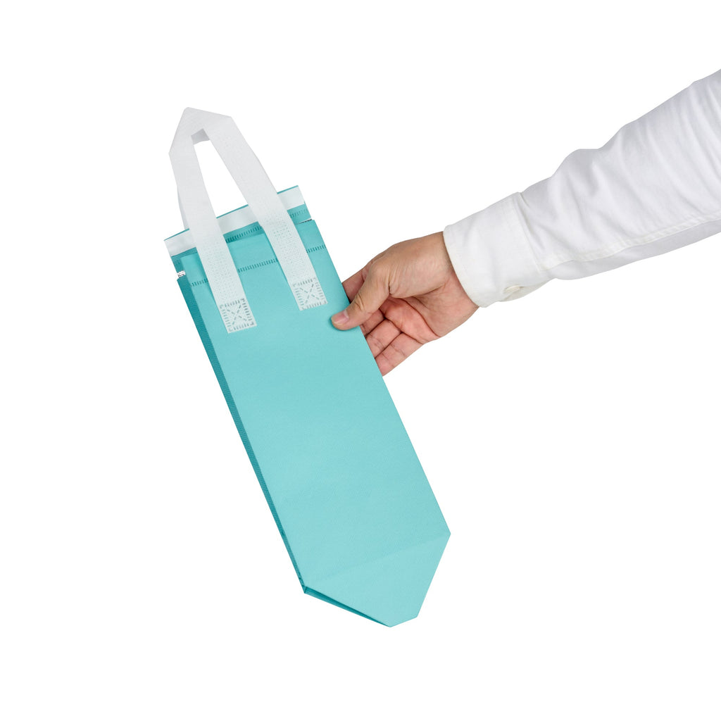 Bag Tek Teal Insulated Take Out Bag - Tamper-Evident - 4 3/4" x 4" x 11" - 100 count box