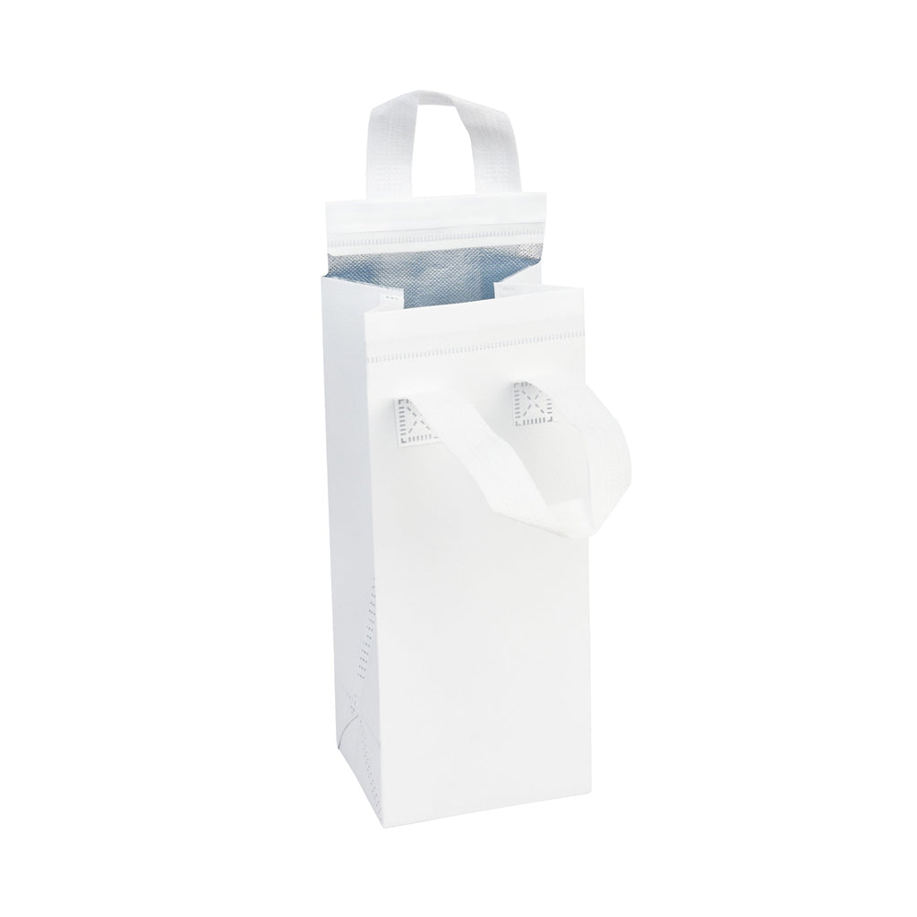 Bag Tek White Insulated Take Out Bag - Tamper-Evident - 4 3/4" x 4" x 11" - 100 count box