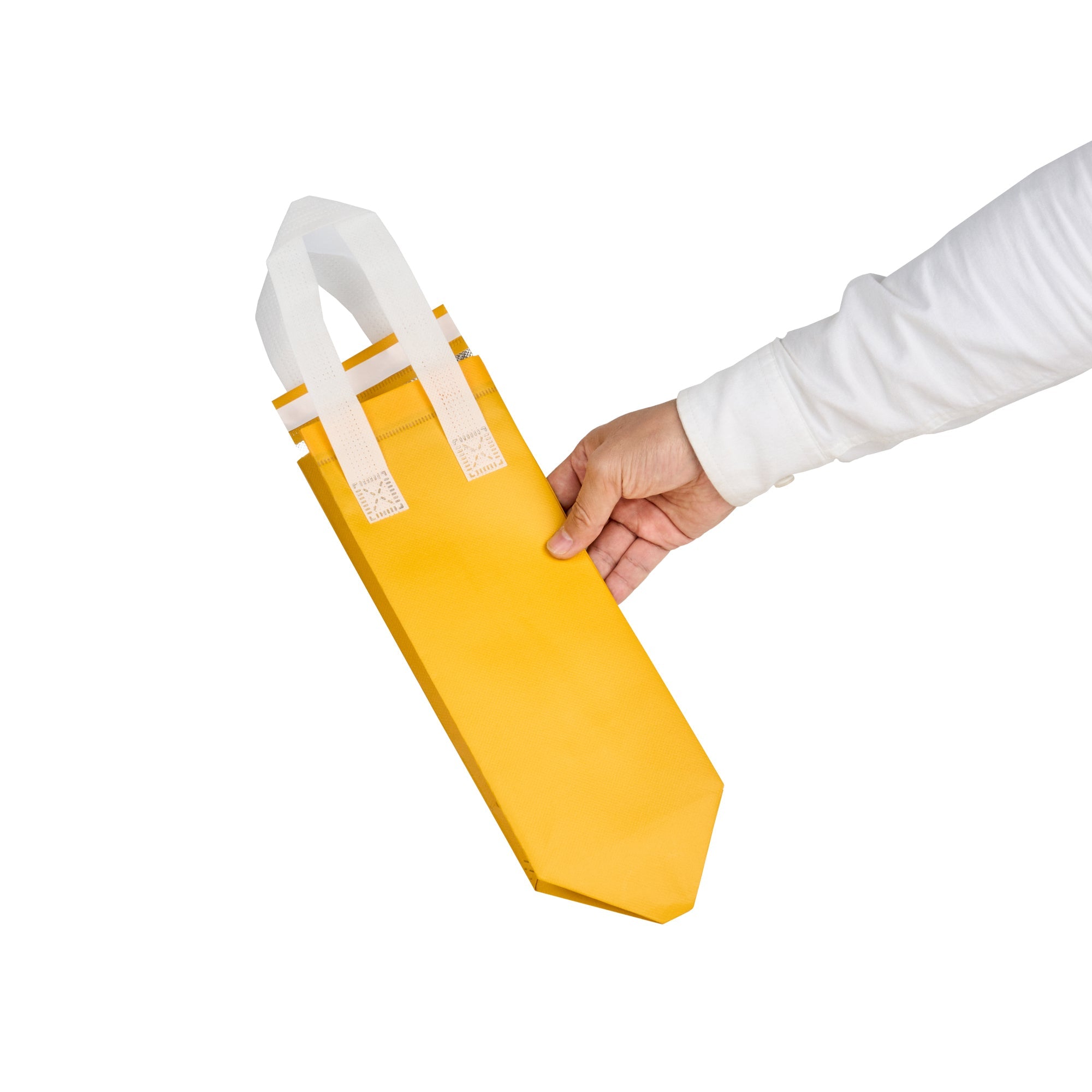 Bag Tek Yellow Insulated Take Out Bag - Tamper-Evident - 4 3/4" x 4" x 11" - 100 count box