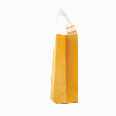 Bag Tek Yellow Insulated Take Out Bag - Tamper-Evident - 4 3/4" x 4" x 11" - 100 count box