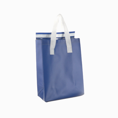 Bag Tek Blue Insulated Take Out Bag - Tamper-Evident - 8 1/4" x 4 1/4" x 10 3/4" - 25 count box