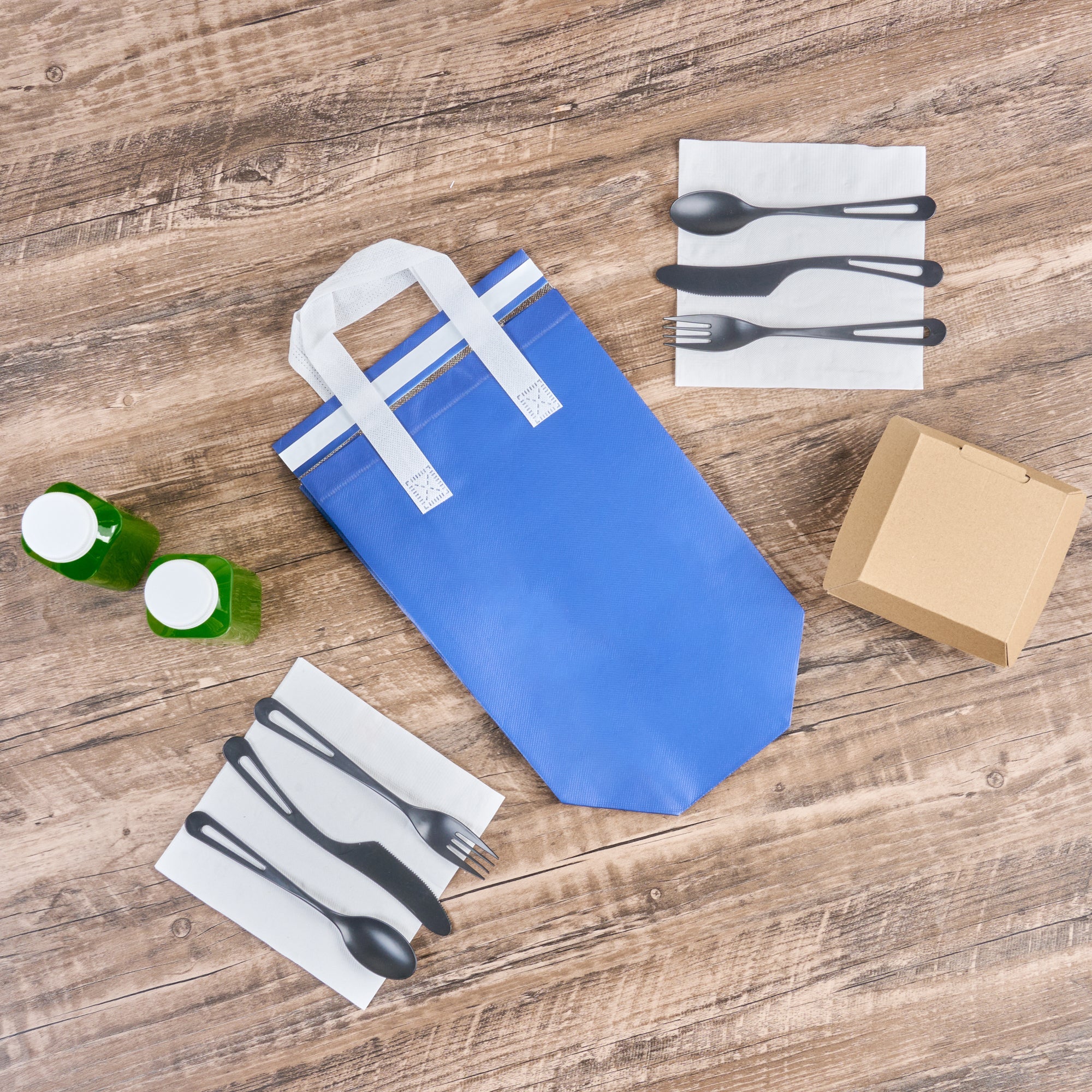 Bag Tek Blue Insulated Take Out Bag - Tamper-Evident - 8 1/4" x 4 1/4" x 10 3/4" - 100 count box