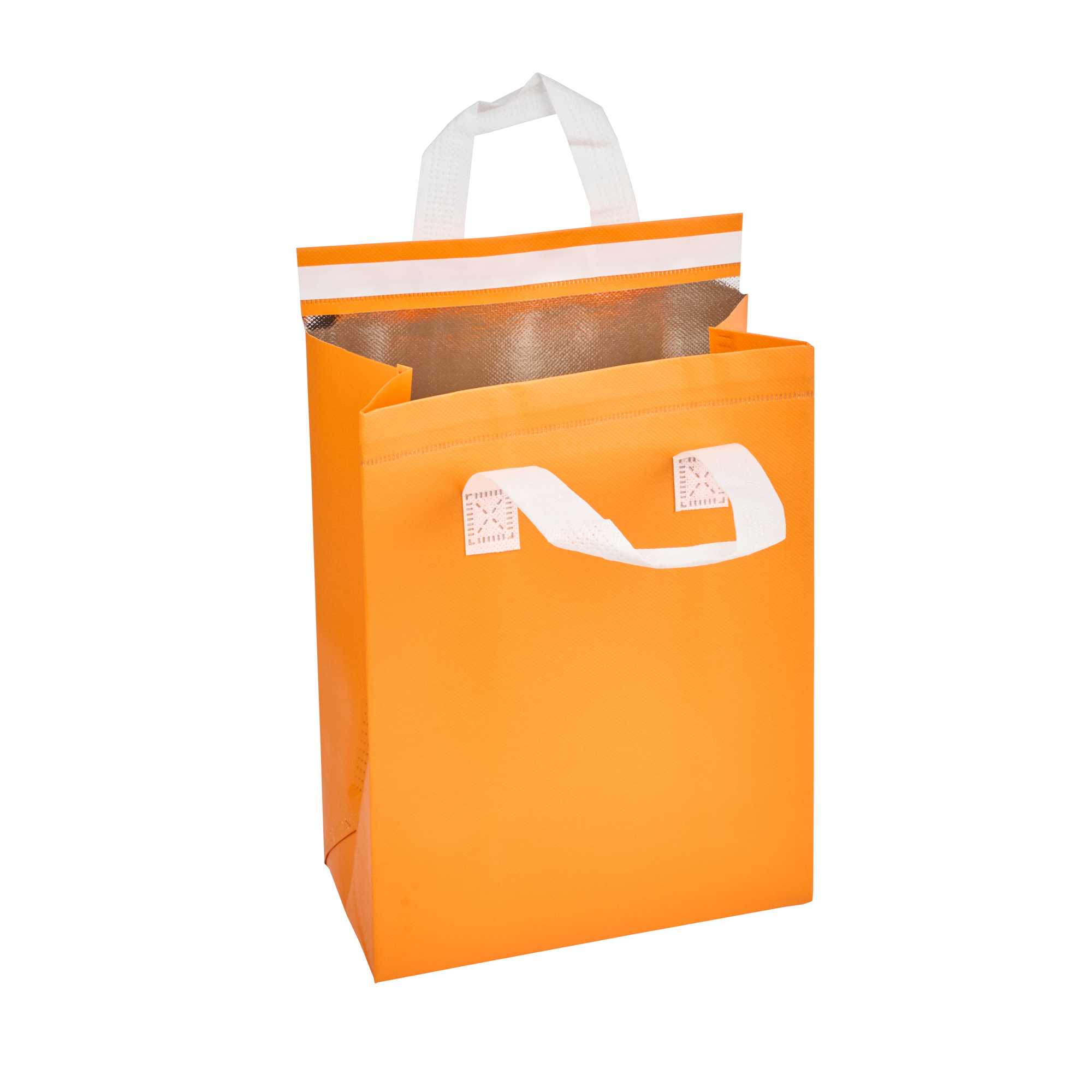 Bag Tek Orange Insulated Take Out Bag - Tamper-Evident - 8 1/4" x 4 1/4" x 10 3/4" - 25 count box