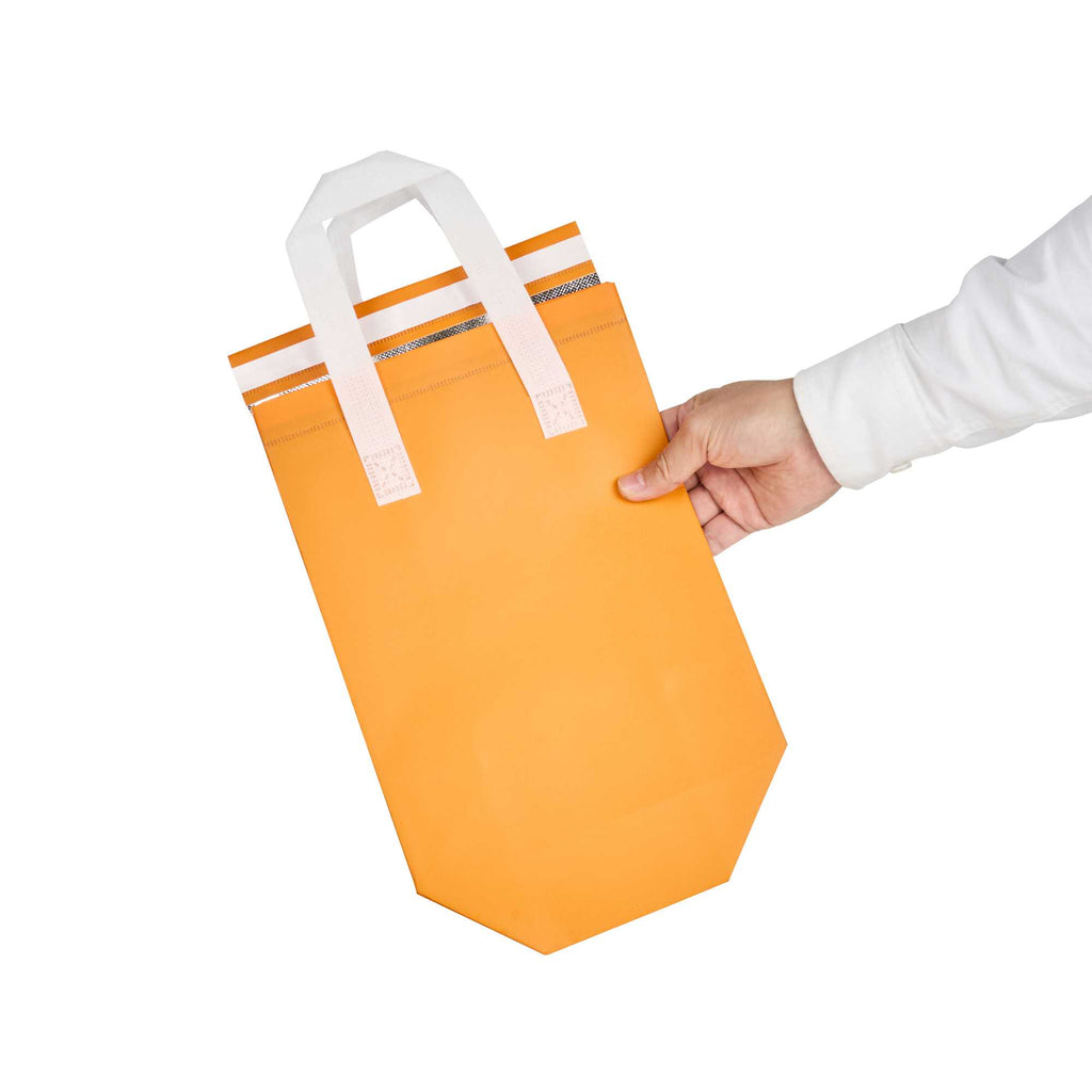Bag Tek Orange Insulated Take Out Bag - Tamper-Evident - 8 1/4" x 4 1/4" x 10 3/4" - 25 count box
