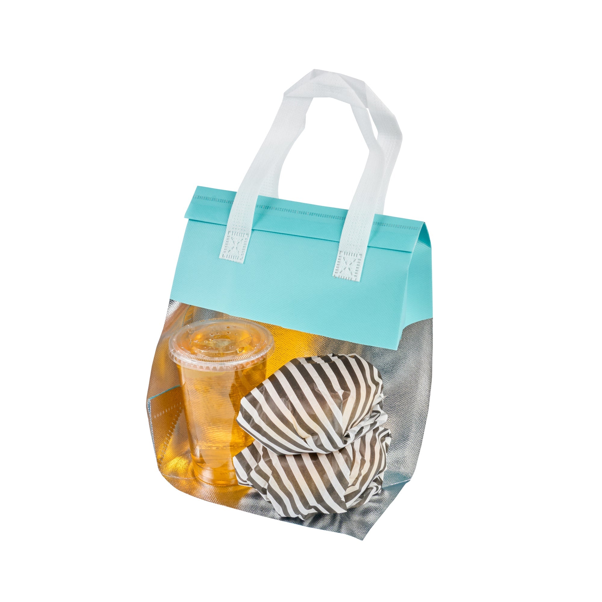 Bag Tek Teal Insulated Take Out Bag - Tamper-Evident - 8 1/4" x 4 1/4" x 10 3/4" - 100 count box