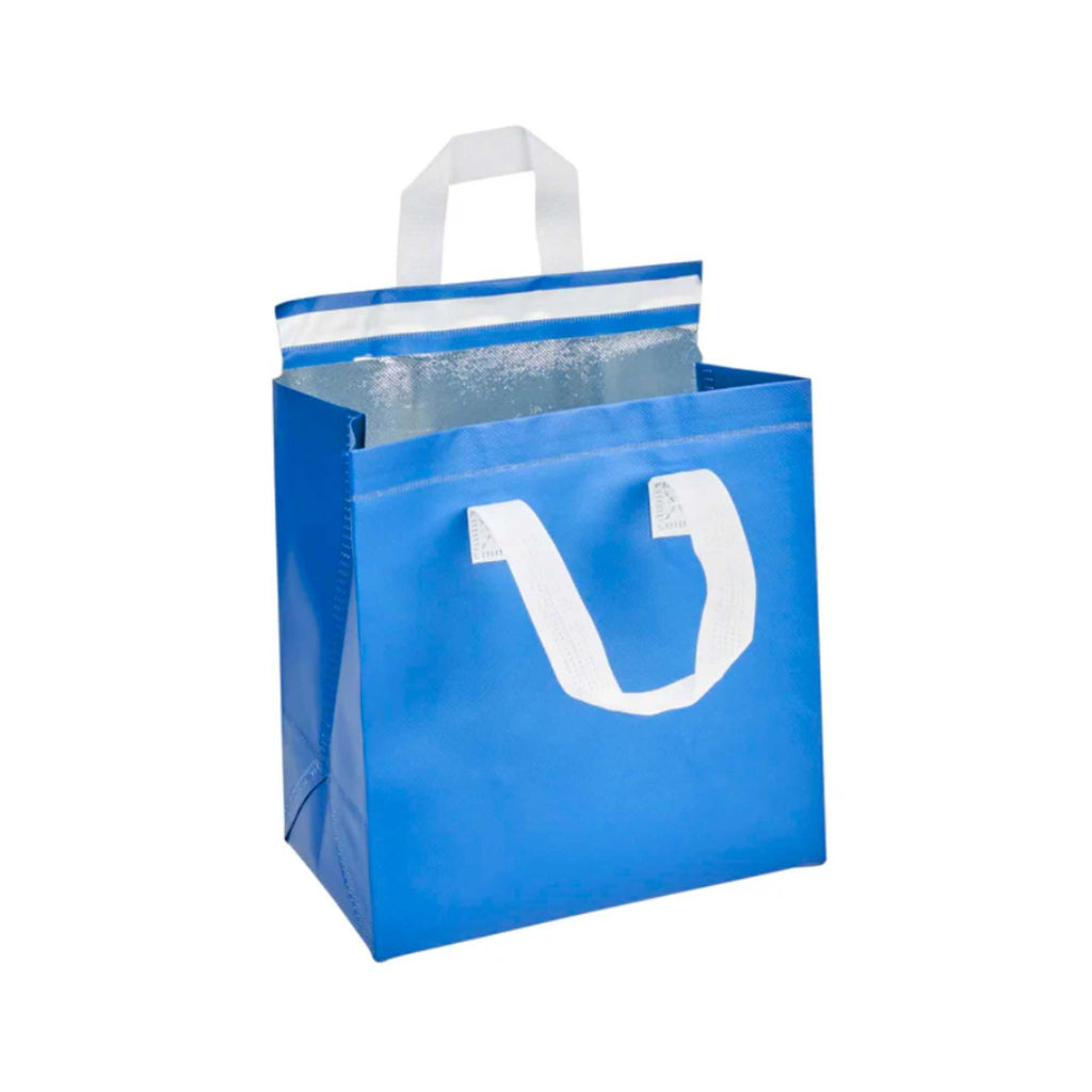 Bag Tek Blue Insulated Take Out Bag - Tamper-Evident - 9 1/2" x 6" x 10 1/4" - 25 count box