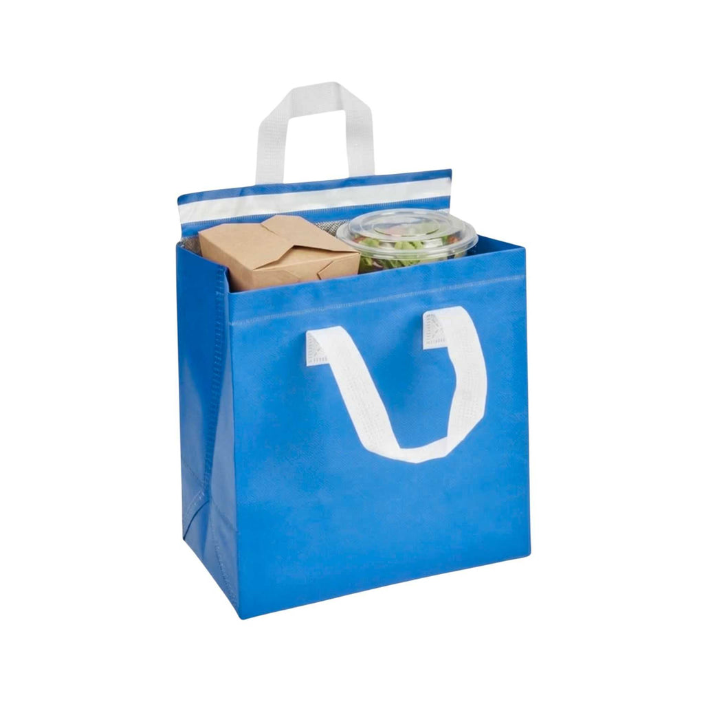 Bag Tek Blue Insulated Take Out Bag - Tamper-Evident - 9 1/2" x 6" x 10 1/4" - 25 count box