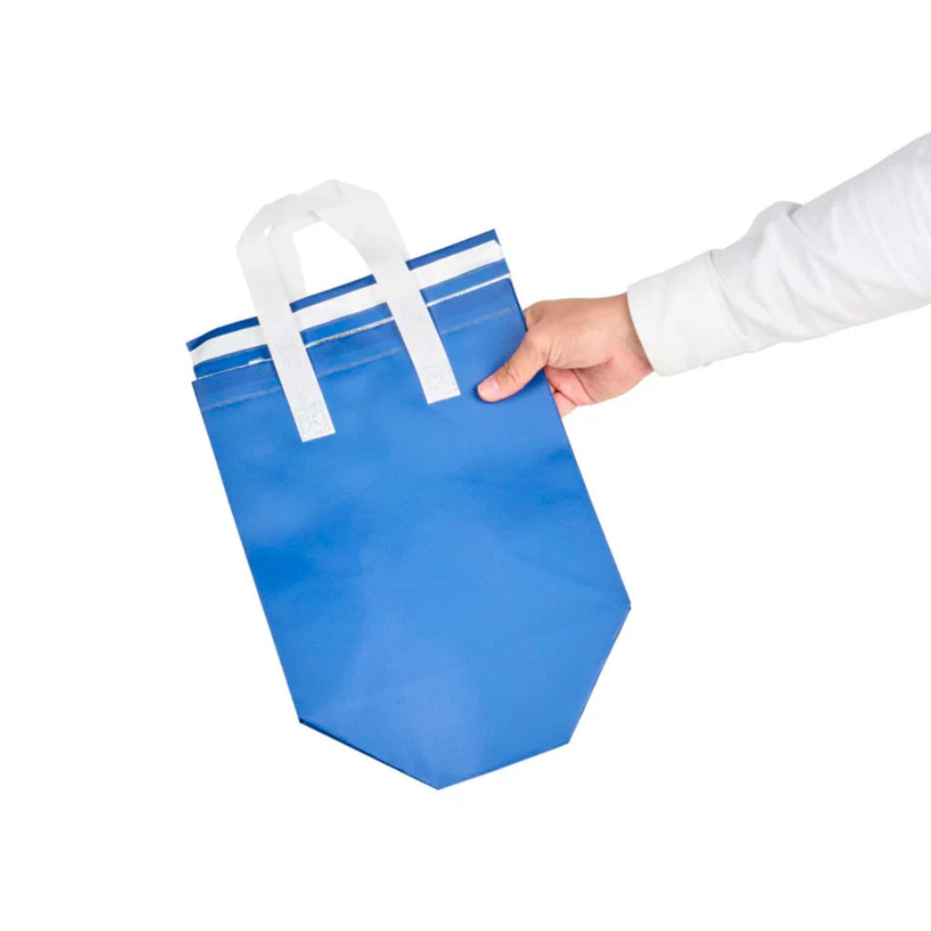 Bag Tek Blue Insulated Take Out Bag - Tamper-Evident - 9 1/2" x 6" x 10 1/4" - 100 count box