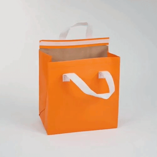 Bag Tek Orange Insulated Take Out Bag - Tamper-Evident - 9 1/2" x 6" x 10 1/4" - 100 count box
